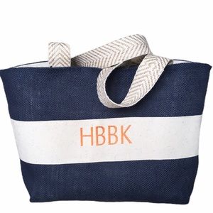 The Nantucket Mid-Sized Navy with Orange Tote HBBK